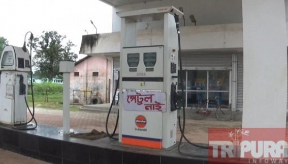 Poor internet connection and crippled NH44 leads to continuous petrol crisis in Tripura 